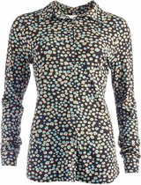 NED Blouse Milaras lange mouw in kleur Indian Teal Fudge Dot TRICOT L