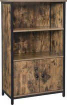 MIRA Home - Ladenkast - Opbergkast - Industrieel - Staal/Hout - 60x32x104 cm