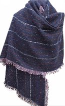 LANGE WARME DAMES SJAAL - OMSLAGDOEK - EXTRA DIKKE KWALITEIT - GESTREEPT - 2-ZIJDIG - 180 X 70CM