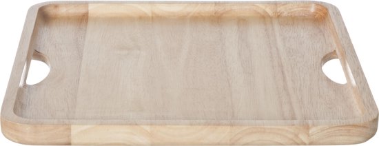 Kaarsenbord/kaarsenplateau hout vierkant L29 x B29 x H2 cm - Dienblad met opstaande rand van 2 cm