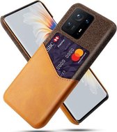 Voor Xiaomi Mi Mix 4 5G Doek Textuur PC + PU lederen achterkant Schokbestendig hoesje met kaartsleuf (oranje)