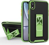 Dual-color Skin Feel TPU + PC Magnetische schokbestendige hoes met onzichtbare houder voor iPhone XR (groen)