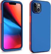 Dual-color 360 graden volledige dekking beschermende pc + TPU schokbestendig hoesje voor iPhone 13 (blauw)