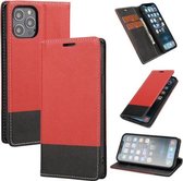 Cross Texture Color Matching Sterke magnetische horizontale flip lederen hoes met kaartsleuven & houder & portemonnee voor iPhone 13 Pro Max (rood)