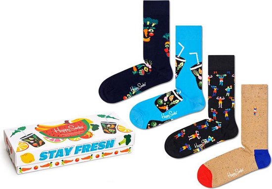 Happy Socks healthy lifestyle giftbox 4P multi - 36-40