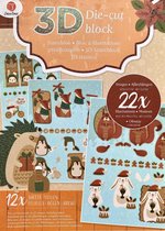 Decotime 3D Stansblok Kerst met 22 3D afbeeldingen met glitter, compleet met labels Oranje