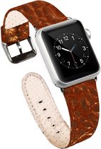 Apple Watch bandje stug rebuuste bruin croco print leer 42/44 mm