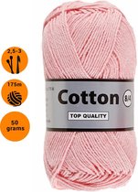 Lammy yarns Cotton eight 8/4 dun katoen garen - roze (710) - pendikte 2,5 a 3mm - 1 bol van 50 gram