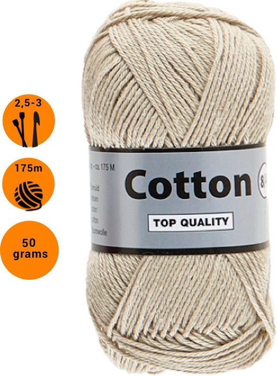 Troosteloos partner lijn Lammy yarns Cotton eight 8/4 dun katoen garen - bruin beige (791) -  pendikte 2,5 a 3mm... | bol.com