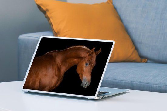 Sticker ordinateur portable - 13,3 pouces - Cheval - Zwart - Marron
