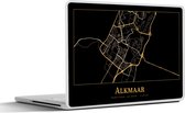 Laptop sticker - 15.6 inch - Kaart - Alkmaar - Luxe - Goud - Zwart - 36x27,5cm - Laptopstickers - Laptop skin - Cover