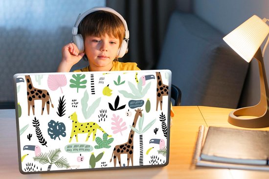 Sticker ordinateur portable - 15,6 pouces - Jungle - Motifs - Animaux