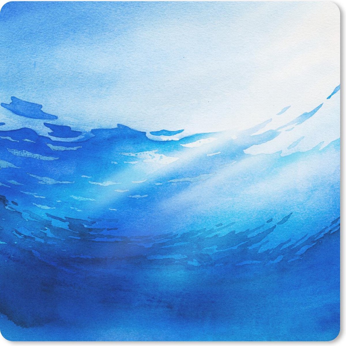 Muismat 30x30 cm - Mousepad Oceaan - Zon - Blauw - Muismatten