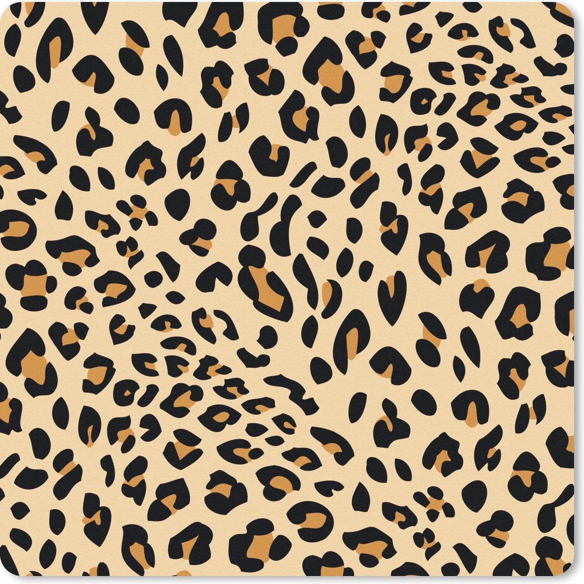 Muismat 20x20 cm - Mousepad Patronen - Panterprint - Bruin - Muismatten