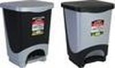 Garbage Cube C / Lid en C / Pedal 18L Lyon - Silver / Black Diversed