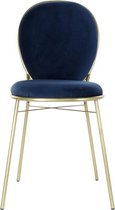 Stoel DKD Home Decor Ijzer Gouden Marineblauw (50 x 50 x 91 cm)