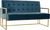Sofa DKD Home Decor Blauw Polyester Metaal Modern Gouden (128 x 70 x 76 cm)