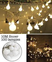 VoordeelShop 10 meter Lichtsnoer met 100 Lampjes en 8 verschillende lichtstanden - Voor binnen en buiten - Lichtsnoer buiten - Kamer decoratie - Kerst verlichting - Sfeerverlichting - Tuinverlichting - Lamp - Kamer decoratie tieners