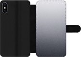 Bookcase Geschikt voor iPhone XS Max telefoonhoesje - Aluminium print - Metaal - Grijs - Met vakjes - Wallet case met magneetsluiting