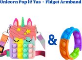 Unicorn Pop it Tas - Pop it! Armband -  Regenboog - PopIt Bracelet - Paascadeau voor kinderen - paascadeau voor haar - TikTok Fidget Toys - pop it fidget toy -tiktok made me buy it!