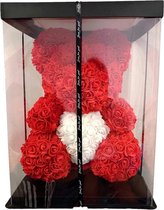 Rozen Teddy Beer 25 cm| Rose Teddy | Liefde | Valentijn Cadeau | Rood kleur in luxe verpakking