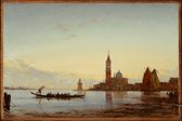 Kunst: Félix Ziem, The Grand Canal, Venice (Gondola before San Giorgio), c. 1865, Schilderij op canvas, formaat is 30X45 CM