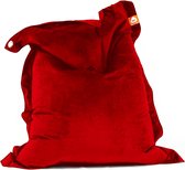 Whoober rechthoek zitzak St. Tropez XL velvet rood - Wasbaar - Zacht en comfortabel