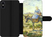 Bookcase Geschikt voor iPhone XS telefoonhoesje - Boerenkoppel gaat naar het werk - Vincent van Gogh - Met vakjes - Wallet case met magneetsluiting