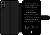 Bookcase Geschikt voor iPhone XS Max telefoonhoesje - Kerst - Quotes - Lucas 2:6-7 - Religie - Spreuken - Met vakjes - Wallet case met magneetsluiting