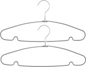 Voordeelset van 30x stuks metalen kledinghangers grijs 39 x 19 cm - Kledingkast hangers/kleerhangers