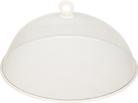4x stuks metalen vliegenkap/voedselkap wit rond 35 cm - Afdekkappen/vliegenkappen — afbeelding 2