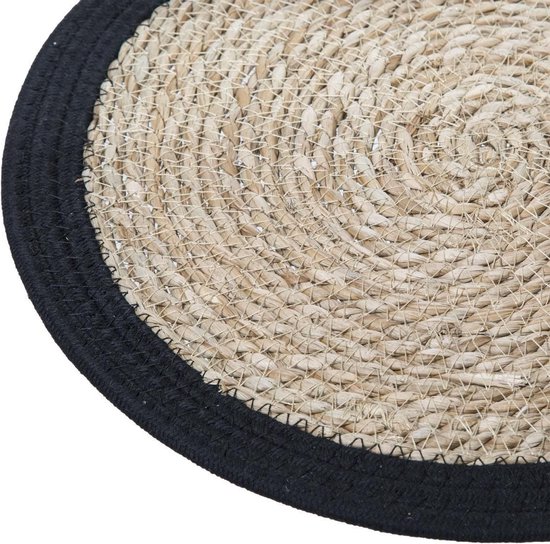 Ronde placemat zeegras zwart 39 cm Tafel onderleggers