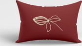 Piece of Trend - Sierkussen - Red Leaf - 30 x 50 - trendy kleuren