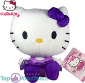 Hello Kitty Bella Ballerina (Paars) Pluche Knuffel 30 cm {Speelgoed knuffeldier knuffelpop voor kinderen jongens meisjes | Kat Katje Kater Poes Poesje Poezen Knuffeltje Hello-Kitty