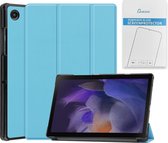 Case2go - Tablet hoes & Screenprotector geschikt voor Samsung Galaxy Tab A8 - 10.5 Inch - Auto Wake/Sleep functie - Licht Blauw