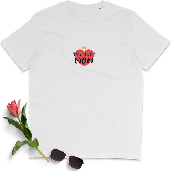 T Shirt Dames - De Beste Moeder - Korte Mouw - Wit - Maat XXL