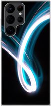 Geschikt voor Samsung Galaxy S22 Ultra hoesje - Licht - Blauw - Abstract - Siliconen Telefoonhoesje
