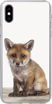 Geschikt voor iPhone Xs hoesje - Vosje - Baby vos - Kinderen - Meisjes - Jongens - Siliconen Telefoonhoesje