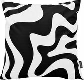 Swirl Abstract Zwart Kussenhoes | Katoen/Polyester | 45 x 45 cm
