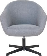 Sydney fauteuil met draaivoet licht grijs, zwart.