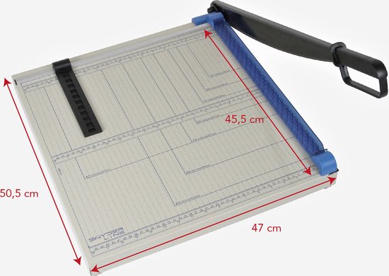 Foto: Papiersnijder a3 van metaal papier snijmachine snijdt tot 8 vellen tegelijk 50 5 x 47 x 5 cm