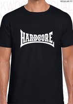 100% HARDCORE heren t-shirt - Zwart - Maat S - Korte mouwen - Ronde hals - Regular Fit - Quotes - Kwoots - Gabber