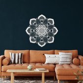 Wanddecoratie | Mandala    | Metal - Wall Art | Muurdecoratie | Woonkamer |Wit| 90x90cm