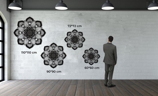 Décoration murale | Mandala    | Métal - Art mural | Décoration murale | Salle de séjour |Argent| 60x60cm