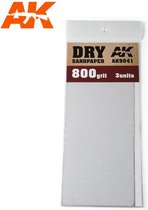 Dry Sandpaper 800 Grit. 3 Stuks - AK-Interactive - AK-9041