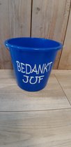 Emmer - Tekst - 5 liter - Blauw - "Bedankt Juf" - Kado  -