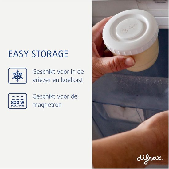 Difrax Moedermelk en babyvoeding bewaarbakjes - 12 stuks — afbeelding 3