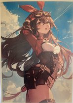 Genshin Impact Amber Anime Vintage Poster 42x30cm.