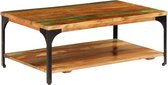 Salontafel met plank 100x60x35 cm massief gerecycled hout