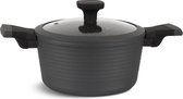 Edënbërg Gray Line - Luxe Aluminium Kookpan met Deksel - Ø 20 cm